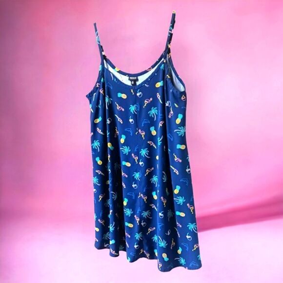 TORRID PLUS SIZE Tropical Print Challis Trapeze Summer dress. - Picture 3 of 15